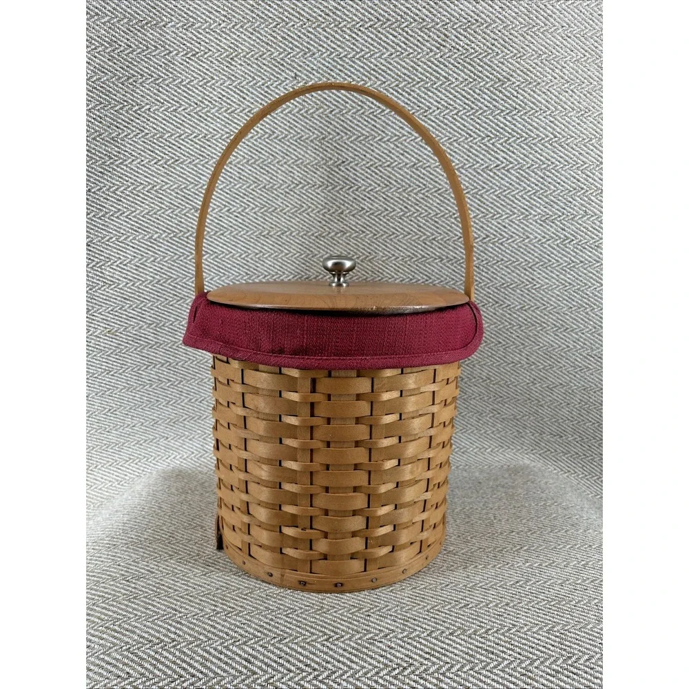 Longaberger 2003 Ice Bucket Basket, Liner, Protector,  Lid, Insulated Bucket